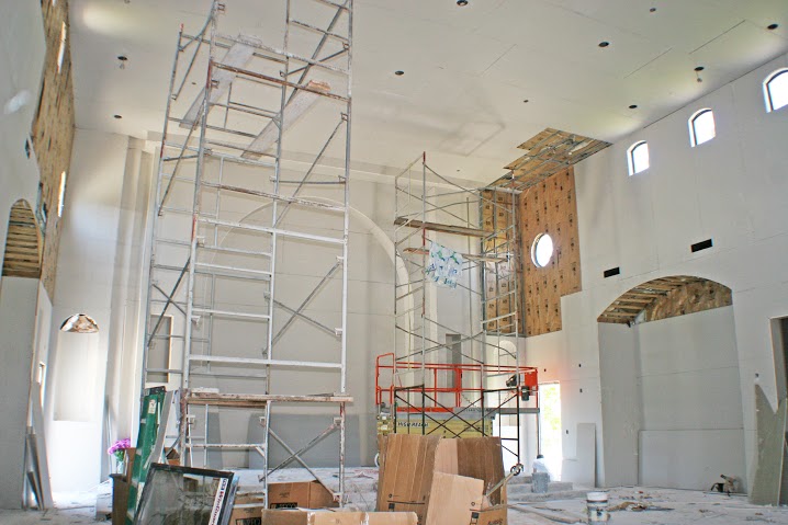 La Merced Chapel during construction