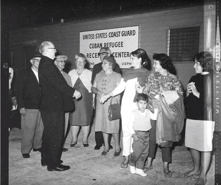 Welcoming Cuban refugees at the Coast Guard Reception Center