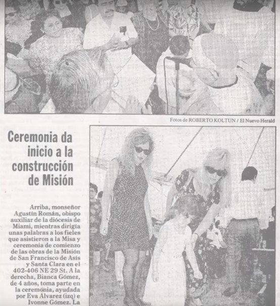 Newspaper clipping: groundbreaking of the San Francisco y Santa Clara mission