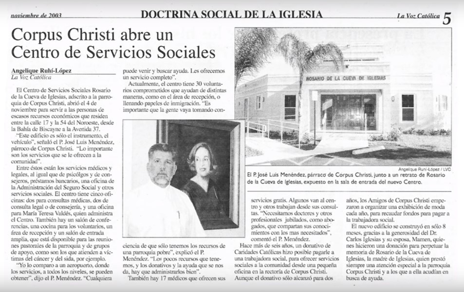 Newspaper clipping: Corpus Christi opens a Social Services Center